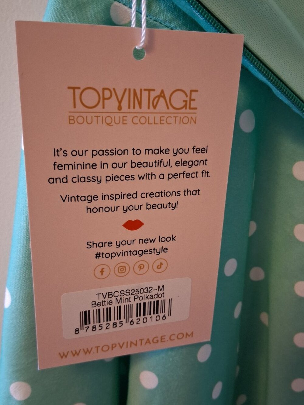 Mint Dot Swing Dress, M, NWT - Picture 6 of 10